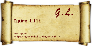 Gyüre Lili névjegykártya